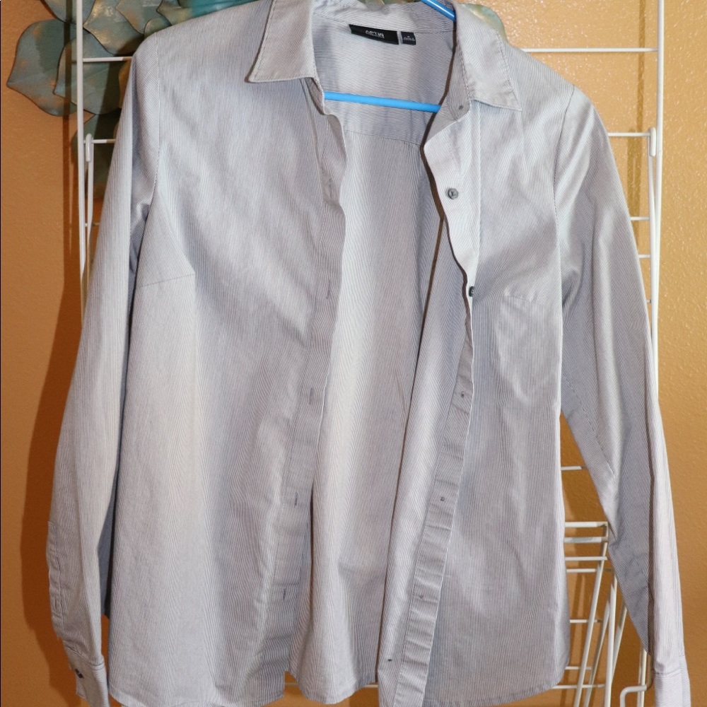 Gray button down shirt